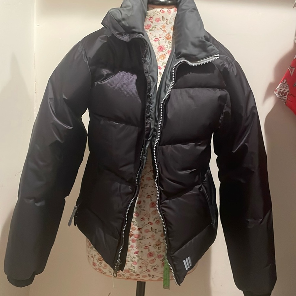 Burton Down Super Lava Puffer Jacket Black Ski Snowboard small